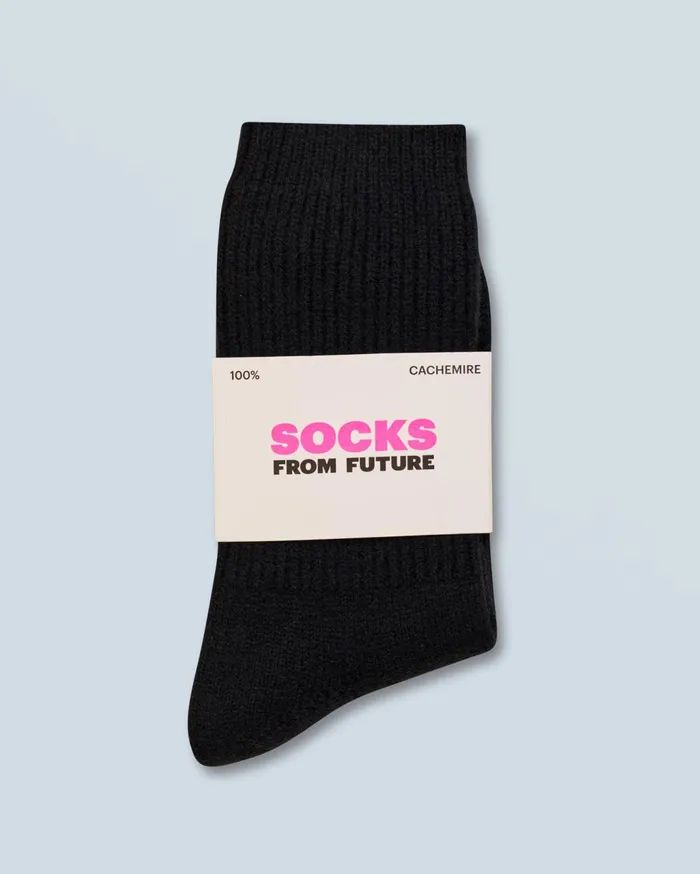 From Future Tote Bags Ribbed MidHigh Socks Black