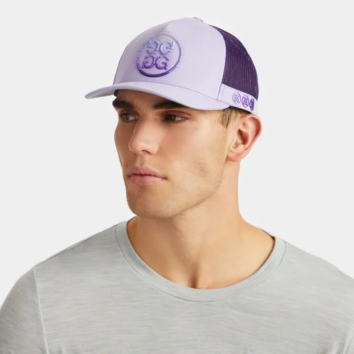 GFORE Hats MenWomen GRADIENT CIRCLE G039S COTTON TWILL TRUCKER HAT Aura