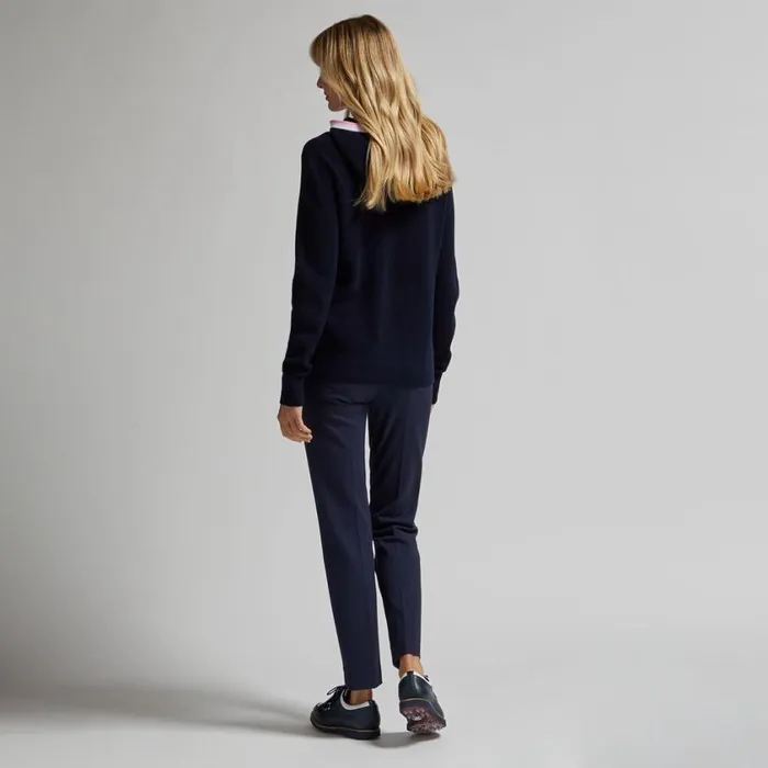 GFORE Hoodies and Tees Women WAFFLE STITCH MERINO WOOL HOODED QUARTER ZIP SWEATER Twilight