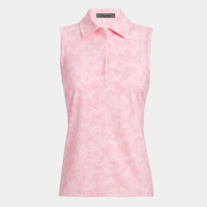 GFORE Polos and Shirts Women ICON CAMO SILKY TECH NYLON SLEEVELESS POLO Blush