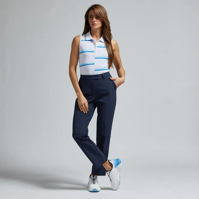 GFORE Polos and Shirts Women OFFSET STRIPE TECH PIQU SLEEVELESS POLO Snow GFORE Polos and Shirts Women OFFSET STRIPE TECH PIQU SLEEVELESS POLO Snow