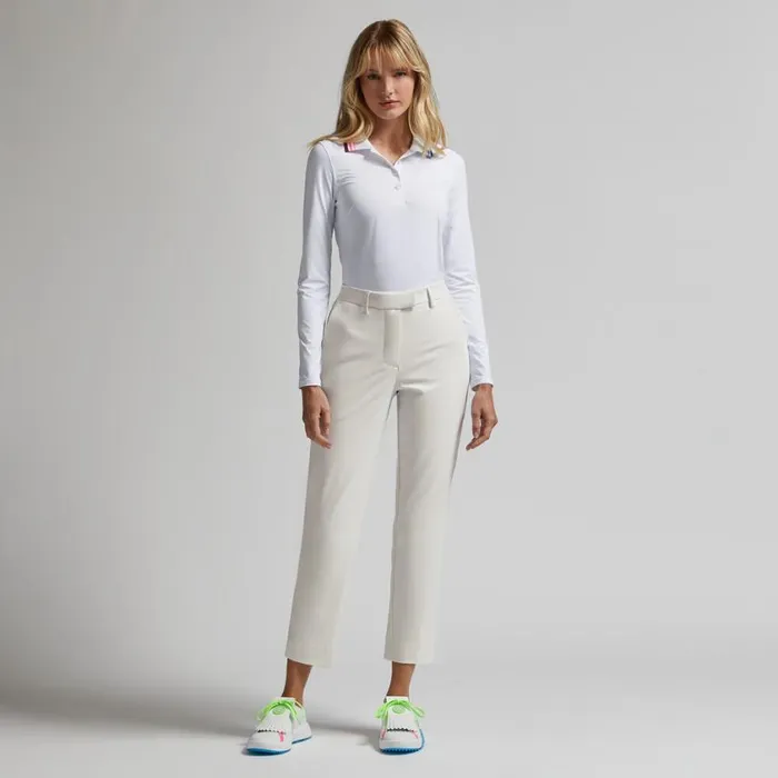 GFORE Polos and Shirts Women PLEATED CONTRAST COLLAR SILKY TECH NYLON LONG SLEEVE POLO Snow GFORE Polos and Shirts Women PLEATED CONTRAST COLLAR SILKY TECH NYLON LONG SLEEVE POLO Snow