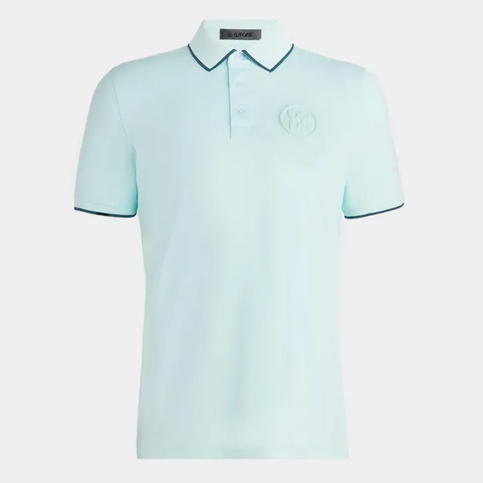 GFORE Polos Men CIRCLE G039S EMBOSSED TECH JERSEY BANDED SLEEVE POLO Daybreak