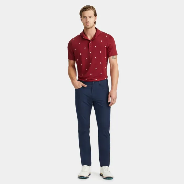 GFORE Polos Men EMBROIDERED SKULL and TEES TECH JERSEY MODERN SPREAD COLLAR POLO Rhubarb GFORE Polos Men EMBROIDERED SKULL and TEES TECH JERSEY MODERN SPREAD COLLAR POLO Rhubarb