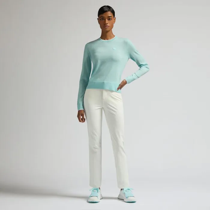 GFORE Sweaters Women HAPPY G039S MERINO WOOL CREWNECK SWEATER Powder
