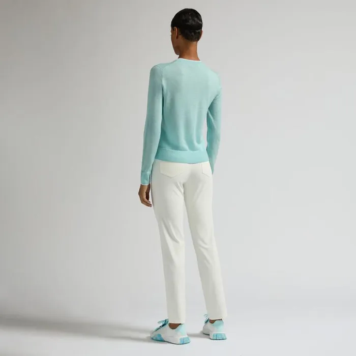 GFORE Sweaters Women HAPPY G039S MERINO WOOL CREWNECK SWEATER Powder
