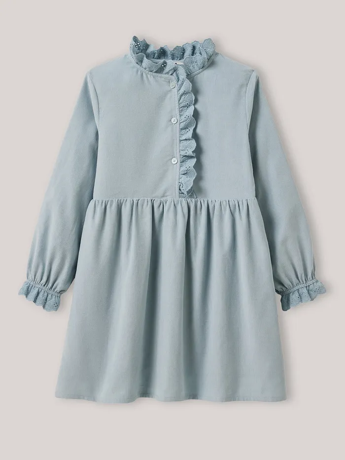 Girls Cyrillus Clothing Corduroy Dress Ciel
