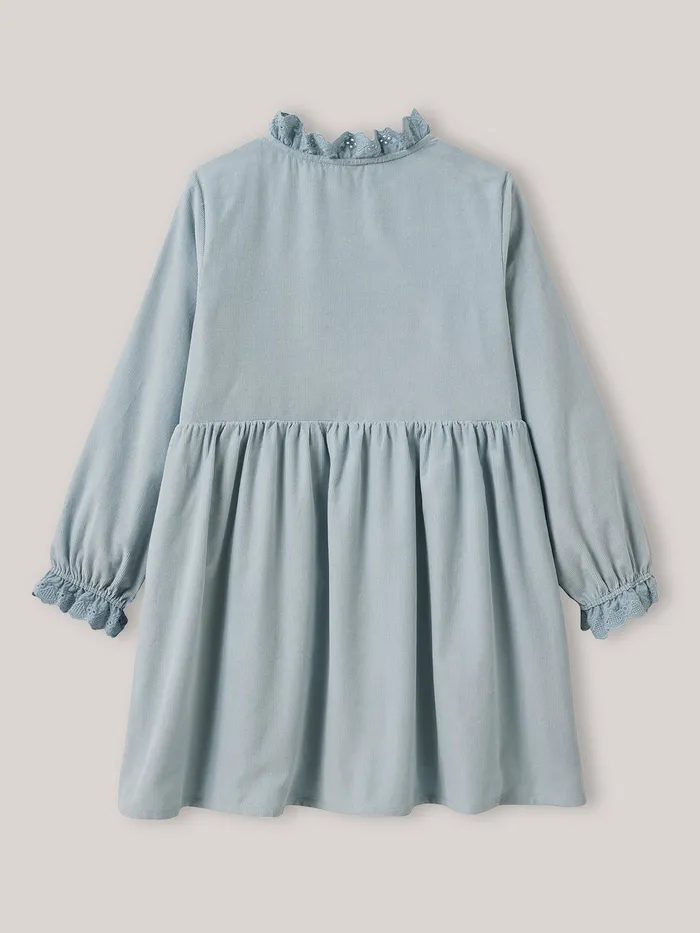Girls Cyrillus Clothing Corduroy Dress Ciel