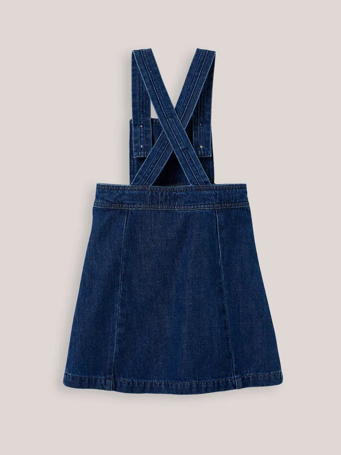 Girls Cyrillus Clothing Denim Apron Dress Denim Brut