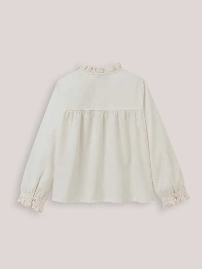 Girls Cyrillus Clothing Heritage Shirt Ecru