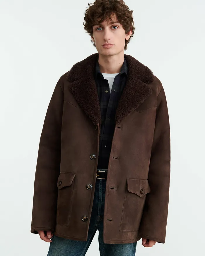 GOSHEN SHEARLING COAT Espresso Men Jackets and Coats Nili Lotan