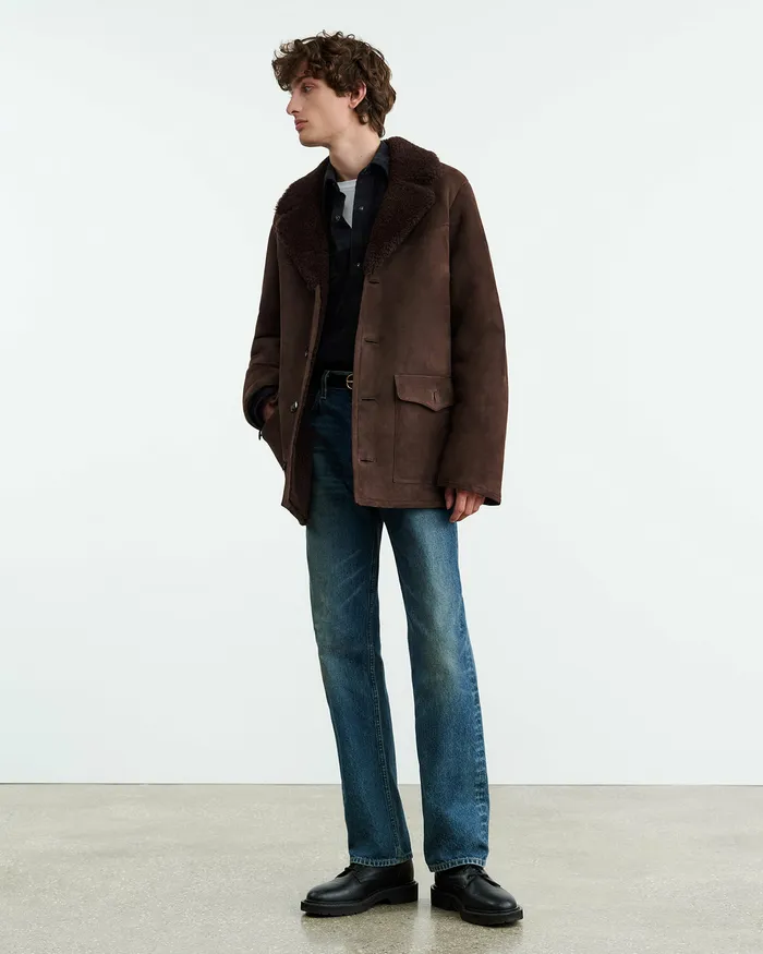 GOSHEN SHEARLING COAT Espresso Men Jackets and Coats Nili Lotan