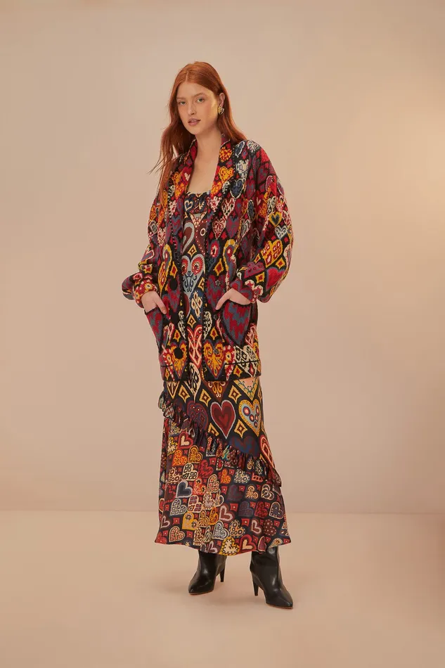 Hearts Ikat Knit Blazer Women Farm Rio Blazers