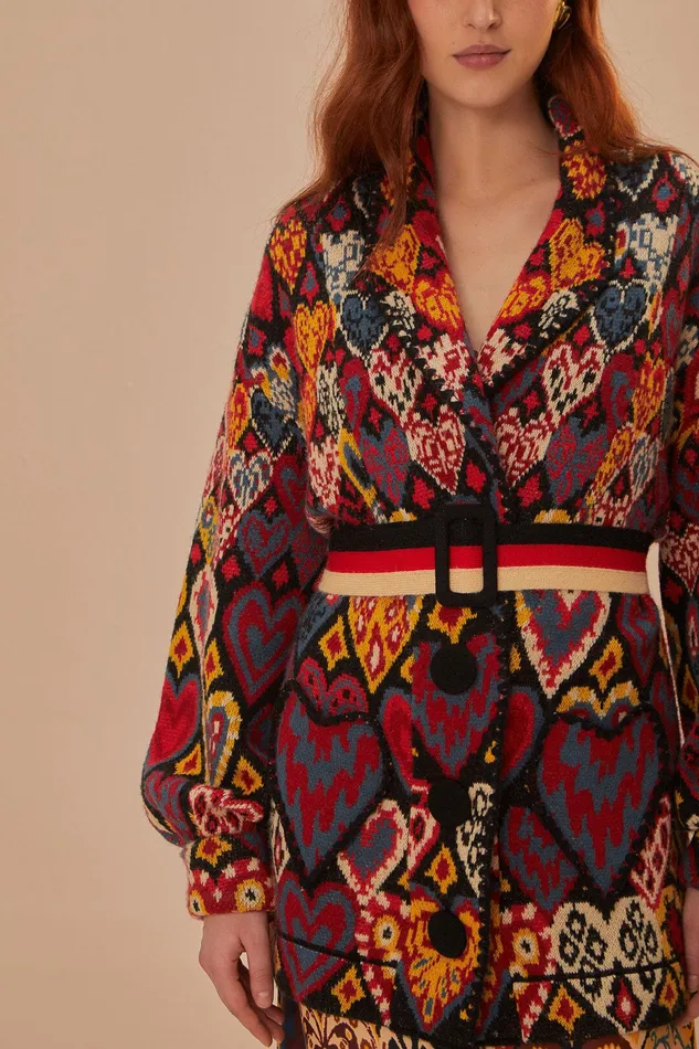 Hearts Ikat Knit Blazer Women Farm Rio Blazers