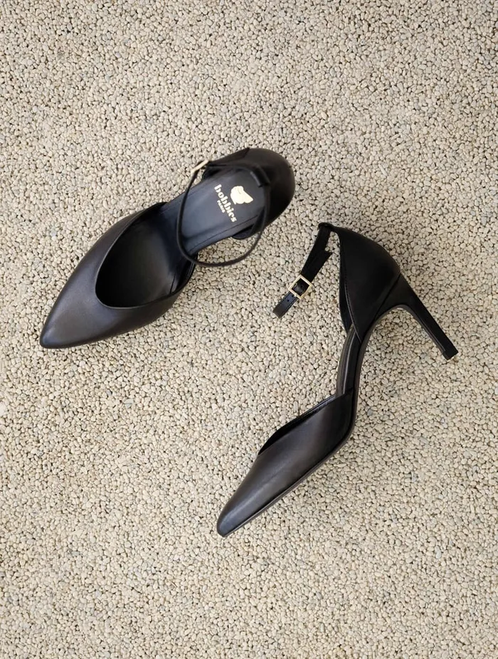 Heather Passion Black Women Bobbies Heeled Sandals