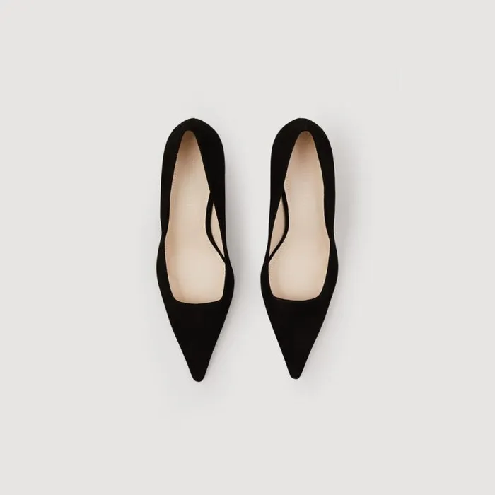 Heels Women SANDRO Suede Pumps Black