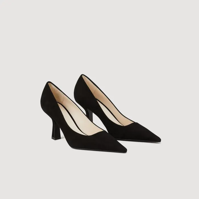 Heels Women SANDRO Suede Pumps Black
