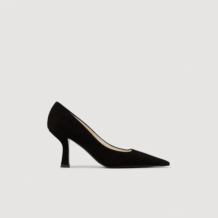 Heels Women SANDRO Suede Pumps Black