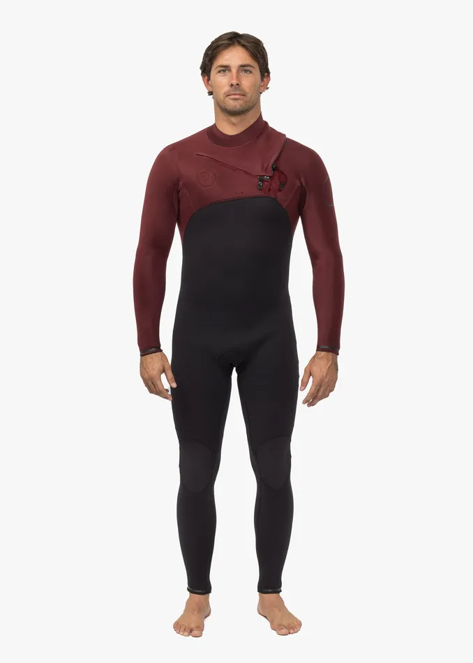 High Seas Wetsuits High Seas II 43 Full Chest Zip Wetsuit Wine Vissla Men