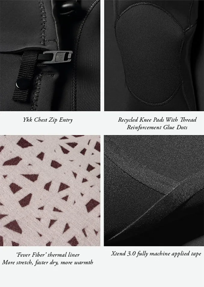 High Seas Wetsuits High Seas II 43 Full Chest Zip Wetsuit Wine Vissla Men
