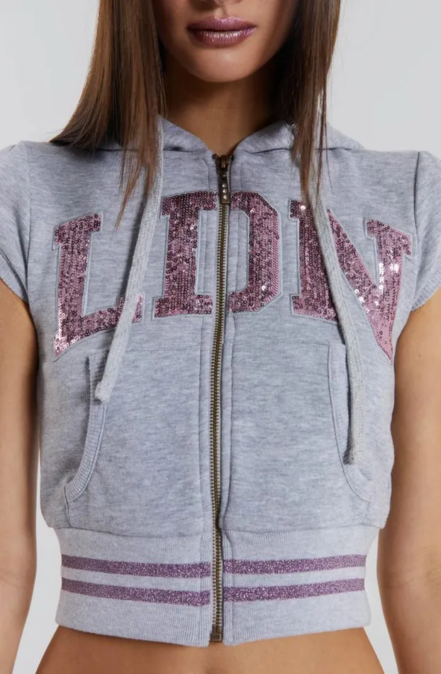 Hoodies and Sweatshirts Women Jaded London Landmark Sequin Zip Up
