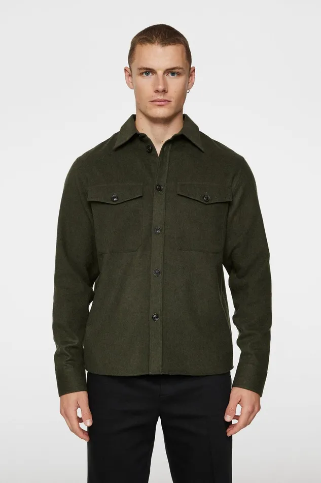 JLindeberg Flat Wool Overshirt Men Overshirts