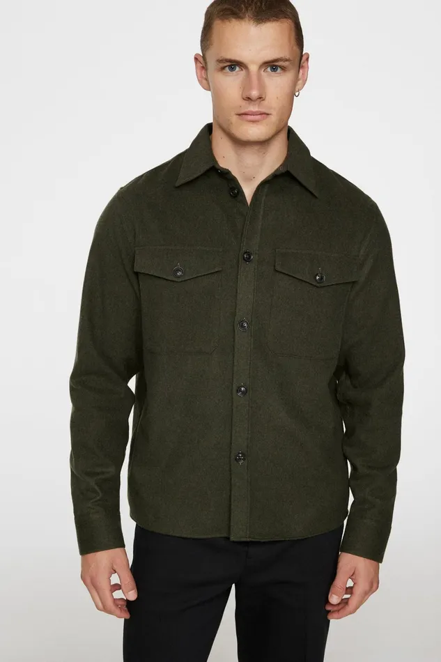JLindeberg Flat Wool Overshirt Men Overshirts