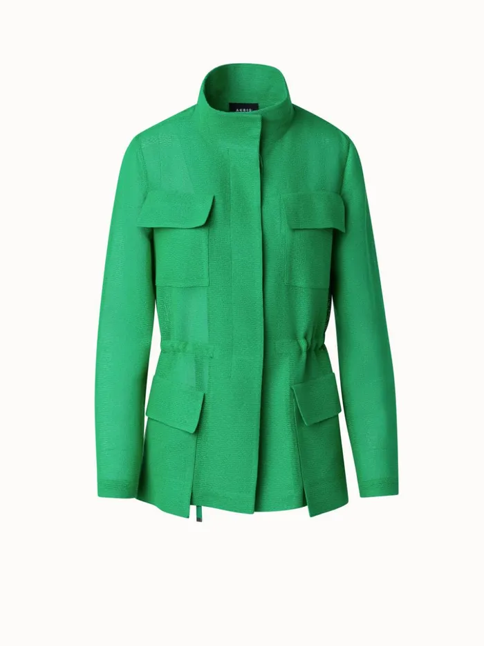 Jacket With Drawstring Waist Leaf Women Akris Jackets