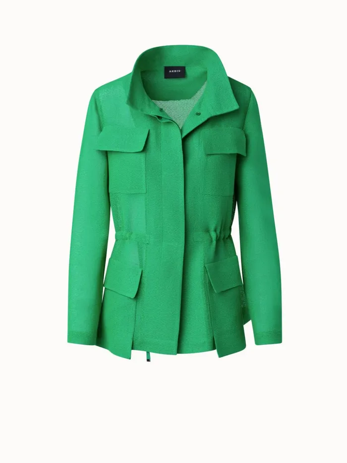 Jacket With Drawstring Waist Leaf Women Akris Jackets