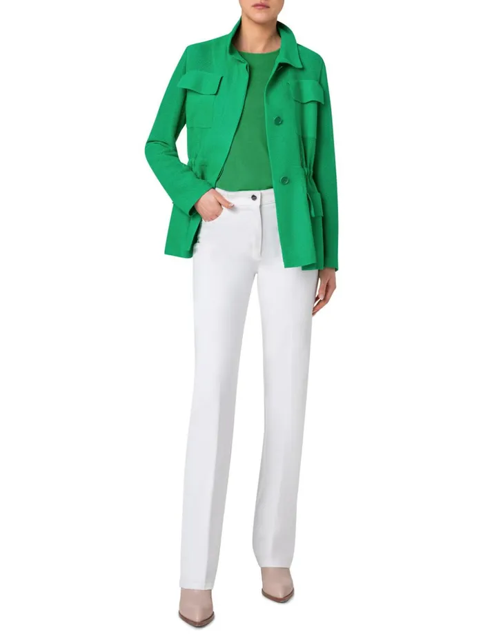Jacket With Drawstring Waist Leaf Women Akris Jackets