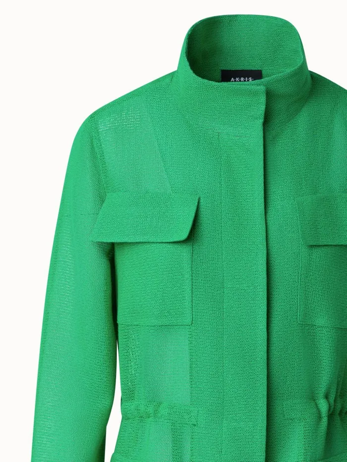 Jacket With Drawstring Waist Leaf Women Akris Jackets