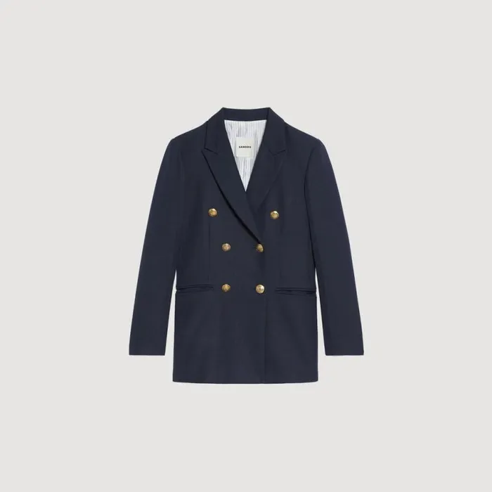Jackets and Blazers Women SANDRO Doublebreasted Blazer Navy Blue