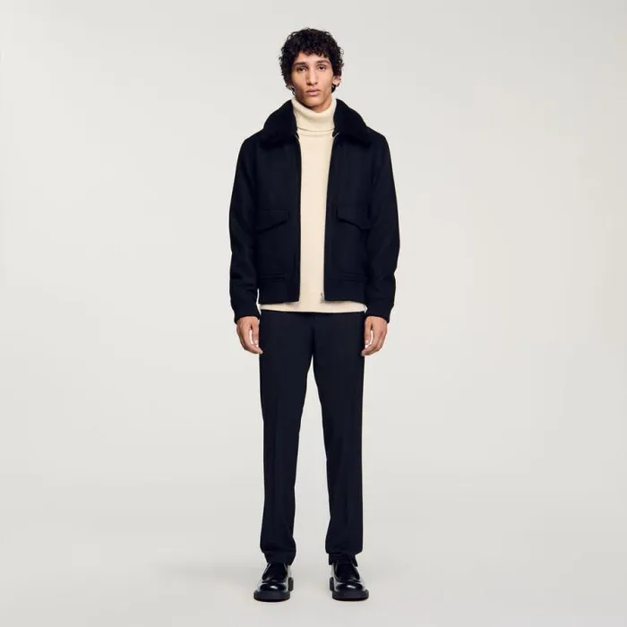 Jackets Men SANDRO Zipup Jacket Black