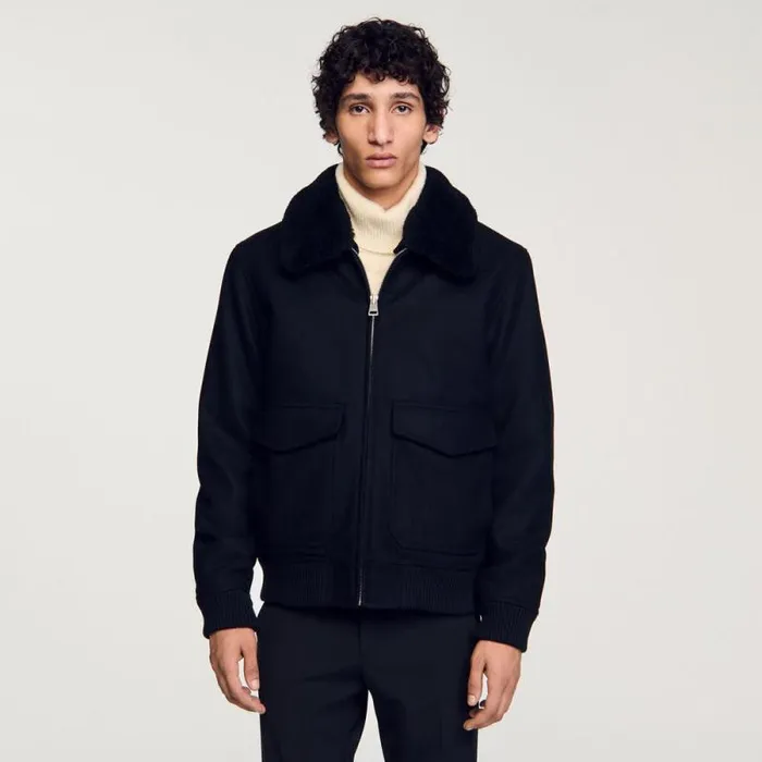 Jackets Men SANDRO Zipup Jacket Black