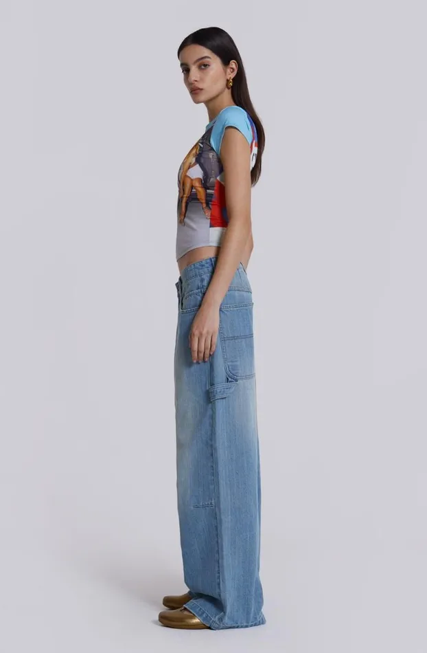 Jeans Women Jaded London Light Wash Colossus Carpenter Jeans