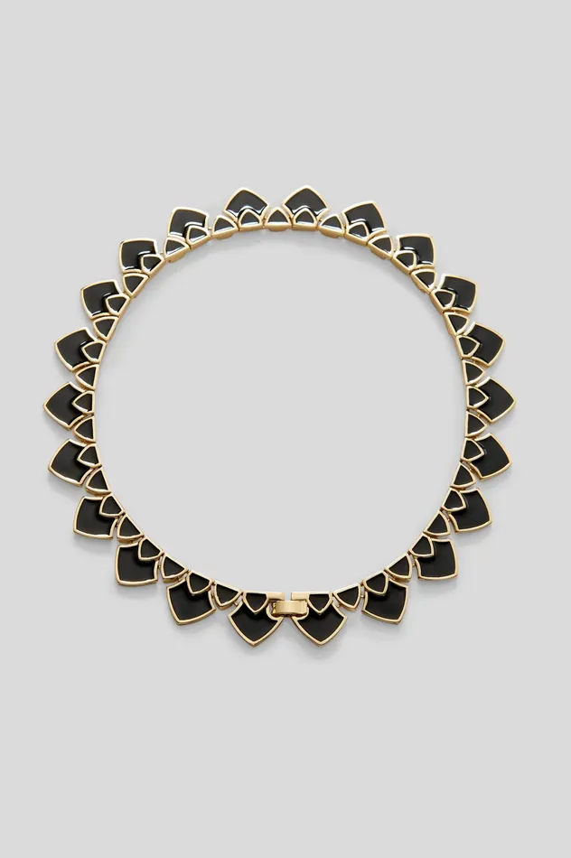 Jewelry Women Scanlan Theodore ENAMEL TRIANGLE CHOKER BLACK