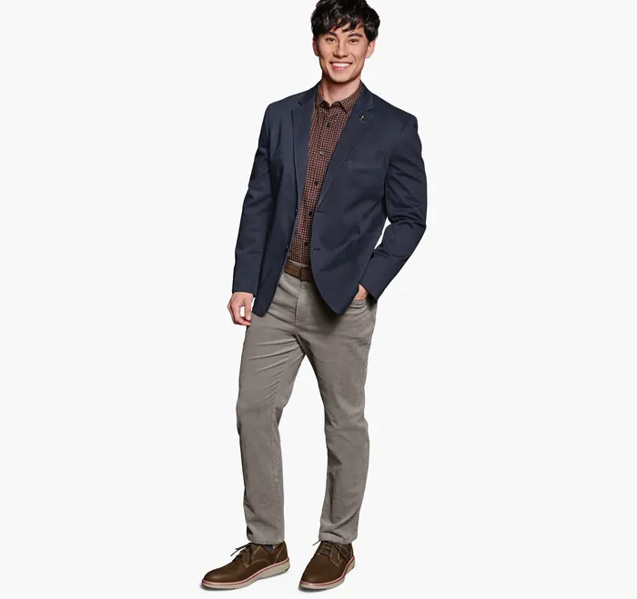 Johnston and Murphy Blazers Men Washed Cotton Blazer Navy