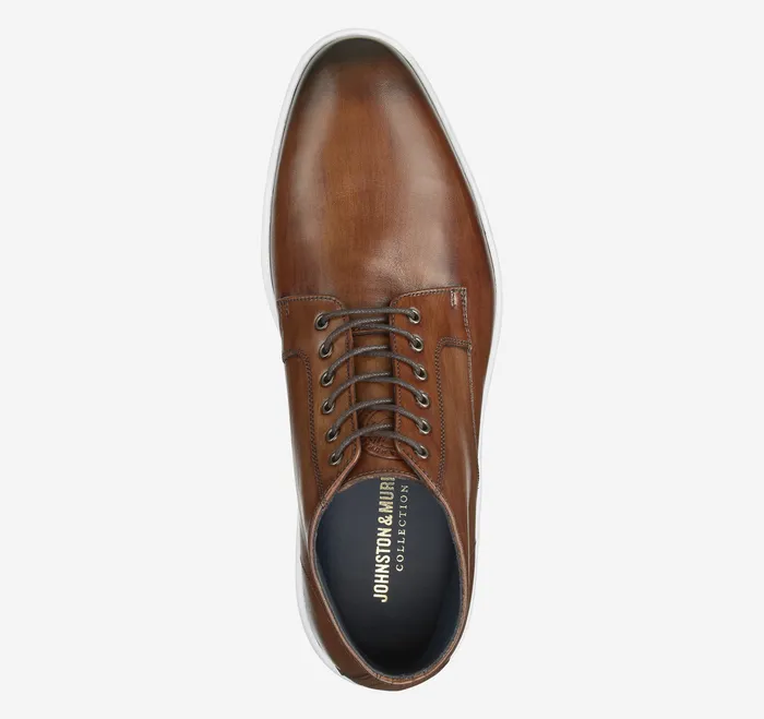 Johnston and Murphy Bolivar Plain Toe Boot Brown HandStained Calfskin Men Boots