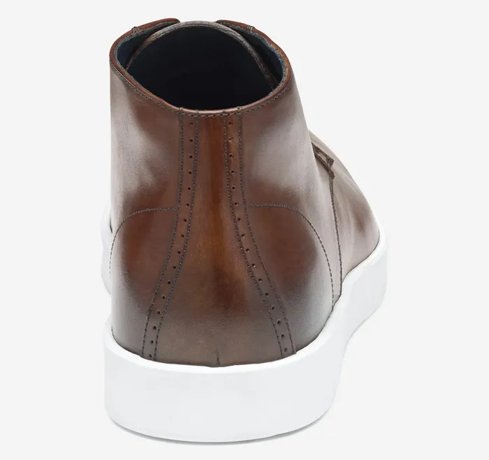 Johnston and Murphy Bolivar Plain Toe Boot Brown HandStained Calfskin Men Boots