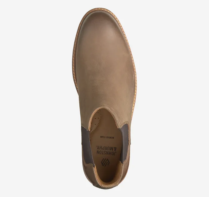 Johnston and Murphy Calder Chelsea Boot Brown Oiled Full Grain Men Boots