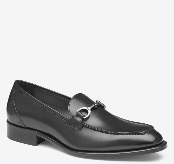 Johnston and Murphy Dress Shoes Men Ellsworth Bit Loafer Black Italian Calfskin