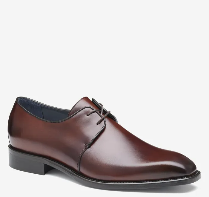 Johnston and Murphy LaceUps Men Larson 2Eye Plain Toe Mahogany Italian Calfskin