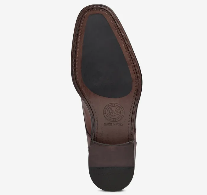 Johnston and Murphy LaceUps Men Larson 2Eye Plain Toe Mahogany Italian Calfskin