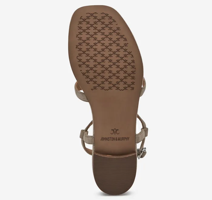 Johnston and Murphy Lilly Tassel Thong Taupe Multi Kid Suede Women Women8217s Shoes