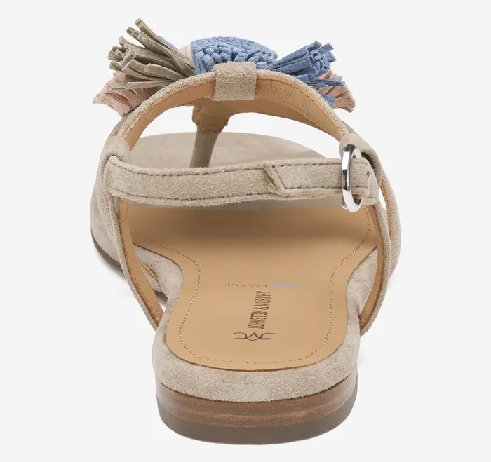 Johnston and Murphy Lilly Tassel Thong Taupe Multi Kid Suede Women Women8217s Shoes
