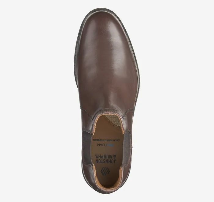 Johnston and Murphy Mason Chelsea Boot Mahogany Full Grain Men Boots