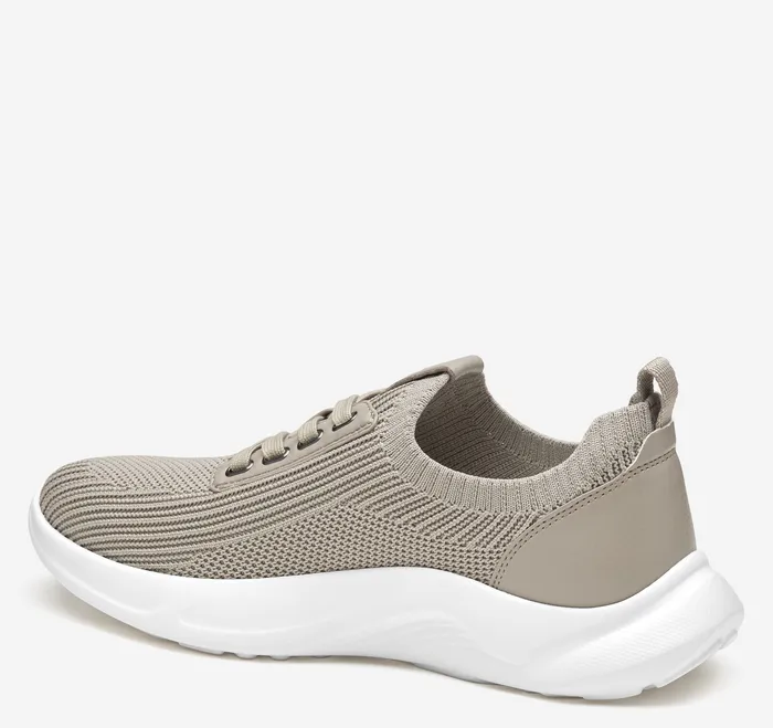 Johnston and Murphy Sneakers Women Escape Knit LaceUp Taupe Knit