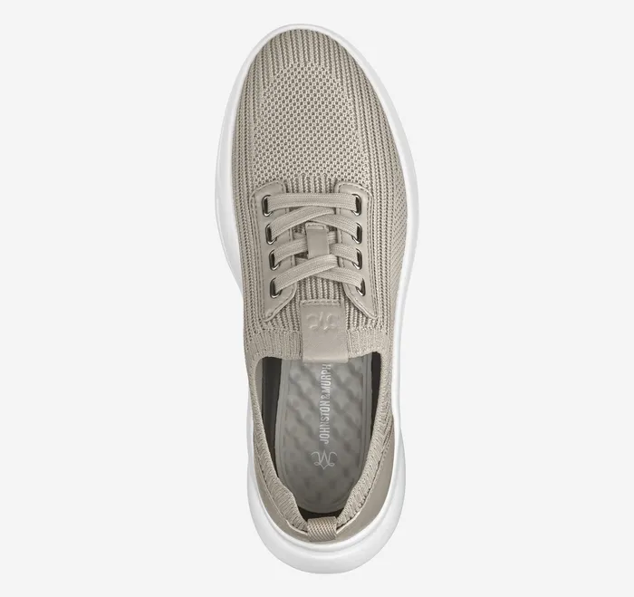 Johnston and Murphy Sneakers Women Escape Knit LaceUp Taupe Knit