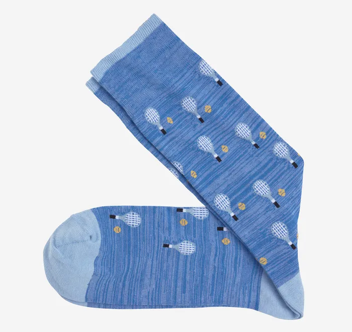 Johnston and Murphy Socks Men Novelty Socks Blue Pickleball