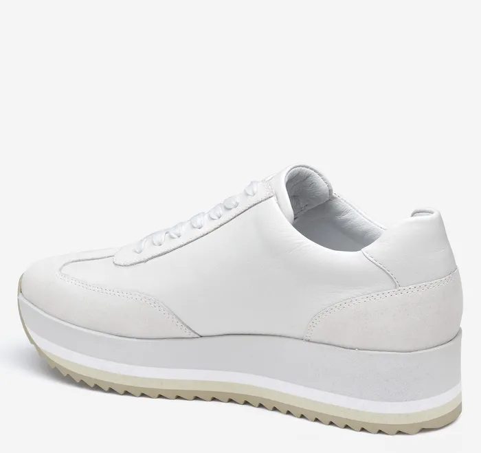Johnston and Murphy Women8217s Shoes Women Gracie SideZip Lace Up White CalfskinSuede